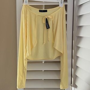 Tie front long sleeve top